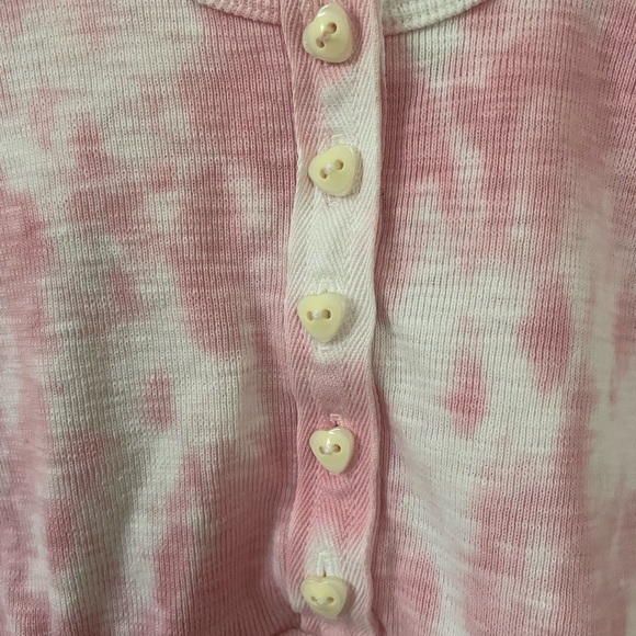 Pink tie dye Henley top from LoveShackFancy - Picture 2 of 5